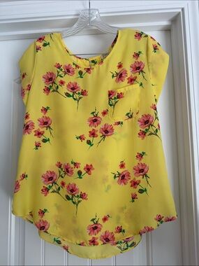 Lily White Yellow Floral Blouse